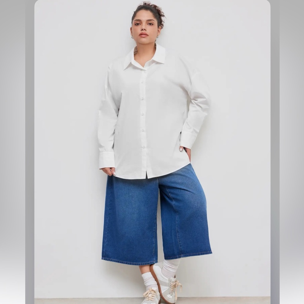 Cider 100% COTTON COLLAR SOLID BUTTON LONG SLEEVE… - image 3